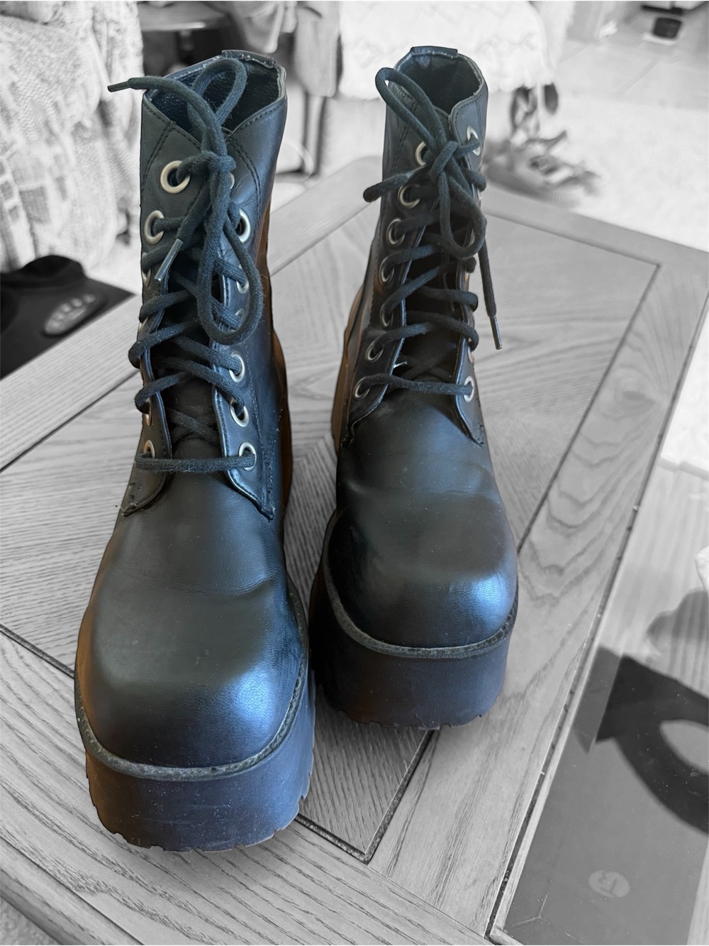 dELiA*s Black Platform Combat Boots